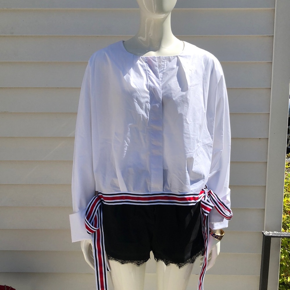 Moelleux White Blouse Sz L